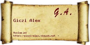 Giczi Alex névjegykártya