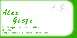 alex giczi business card